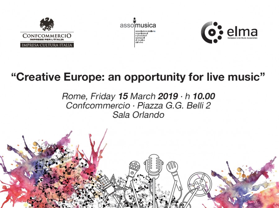 Conference &quot;Creative Europe: an opportunity for live music&quot; - Rome, 15 March 2019