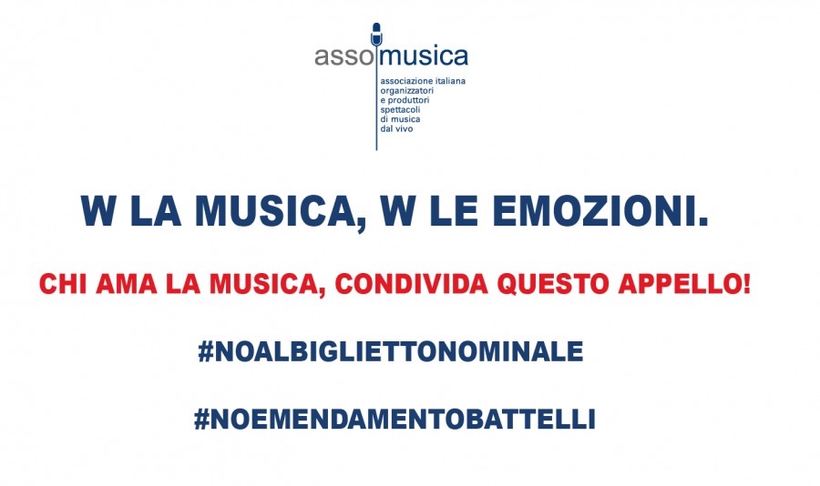 Appello Assomusica: &quot;NO AL BIGLIETTO NOMINALE PER I CONCERTI&quot;